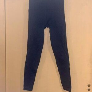Navy Blue textured leggings / yoga pants with decorative openings